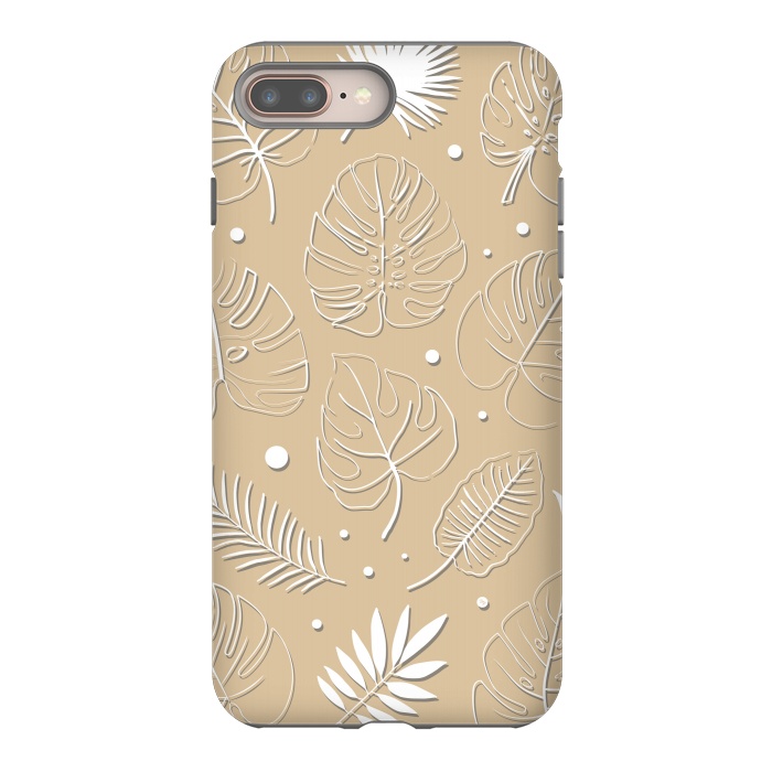 iPhone 7 plus StrongFit Tropical Beige leaves by Martina