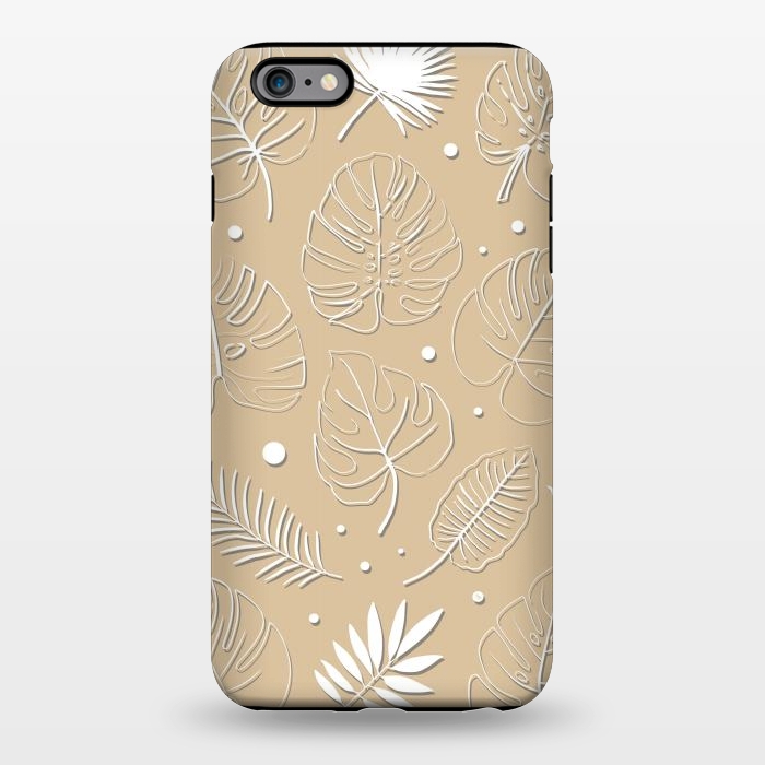 iPhone 6/6s plus StrongFit Tropical Beige leaves by Martina