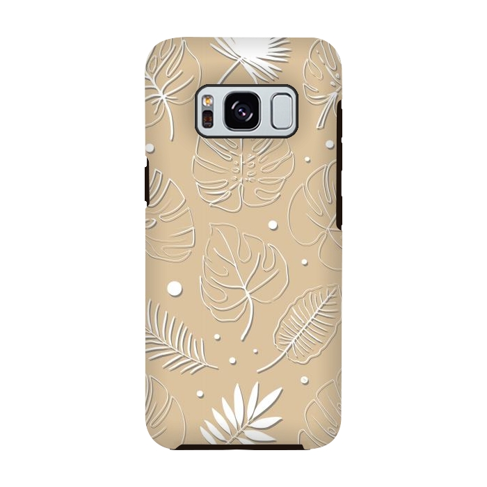 Galaxy S8 StrongFit Tropical Beige leaves by Martina