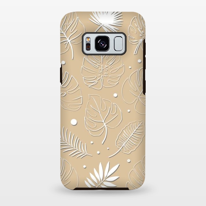 Galaxy S8 plus StrongFit Tropical Beige leaves by Martina