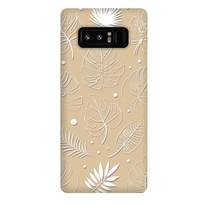 Galaxy Note 8 StrongFit Tropical Beige leaves by Martina