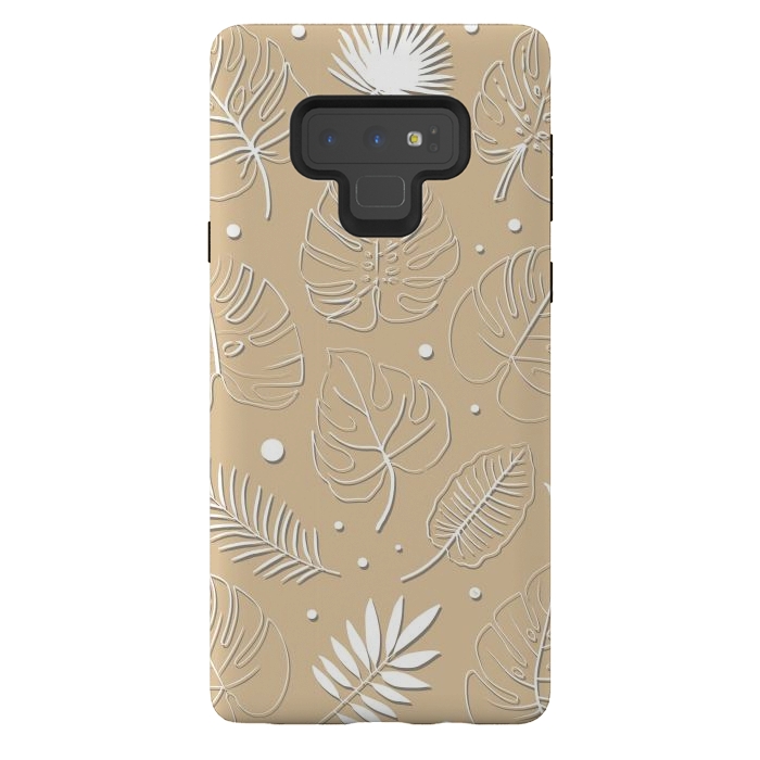 Galaxy Note 9 StrongFit Tropical Beige leaves by Martina