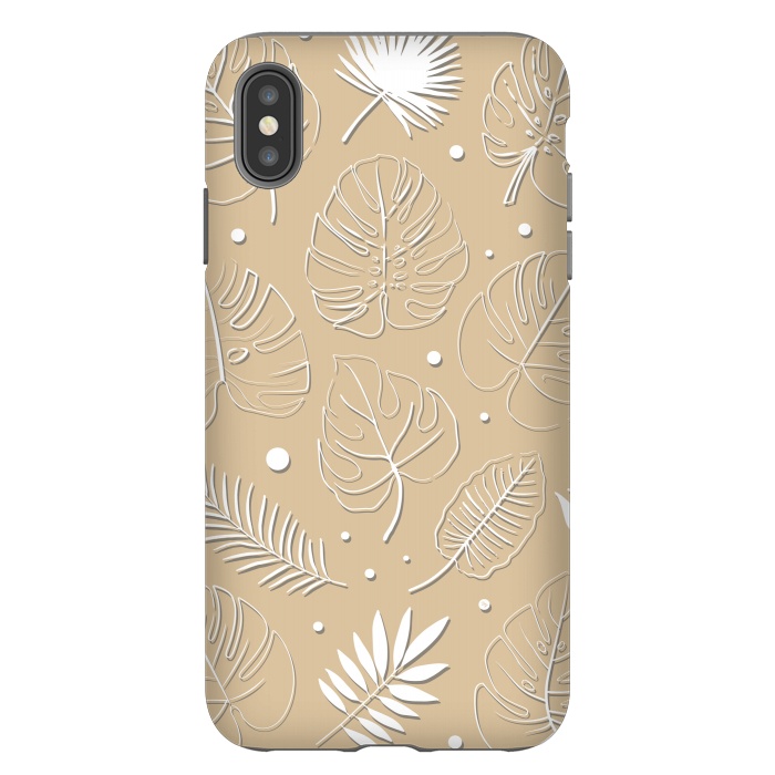 iPhone Xs Max StrongFit Tropical Beige leaves by Martina
