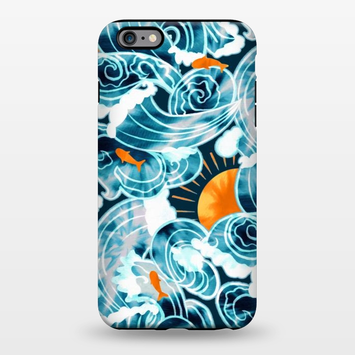 iPhone 6/6s plus StrongFit Ocean 'Tide' Dye - Orange & Teal by Tigatiga