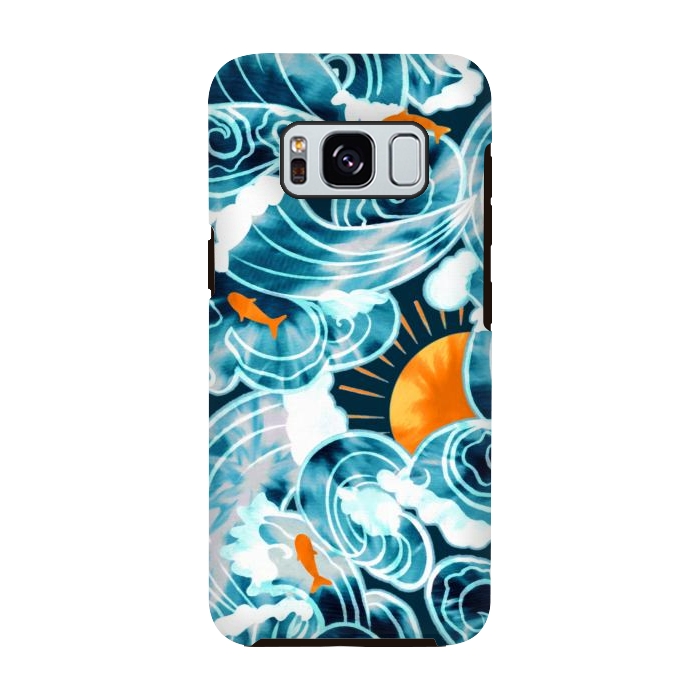 Galaxy S8 StrongFit Ocean 'Tide' Dye - Orange & Teal by Tigatiga