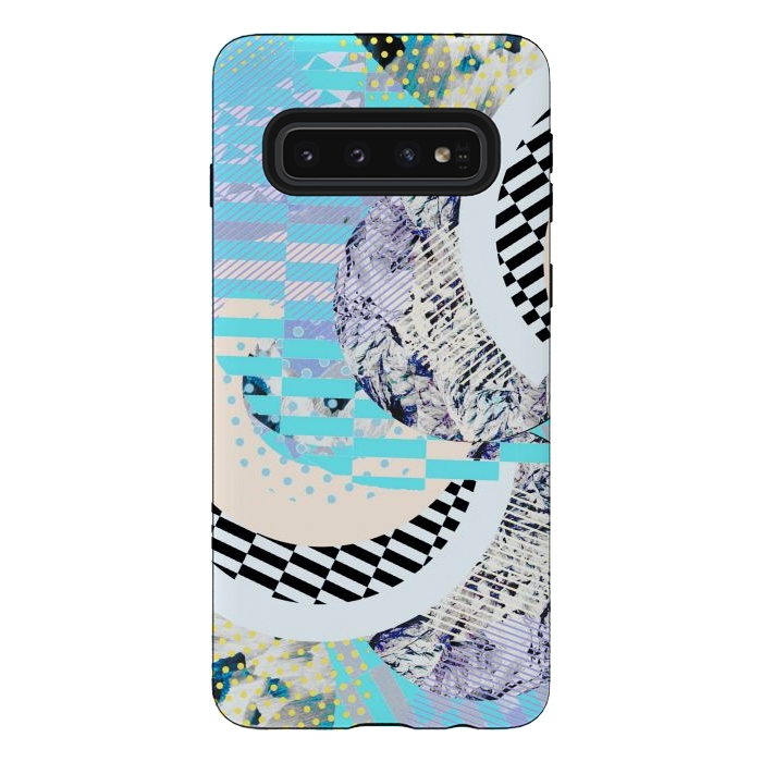 Galaxy S10 StrongFit Abstract geometric Memphis Art Deco design by Oana 
