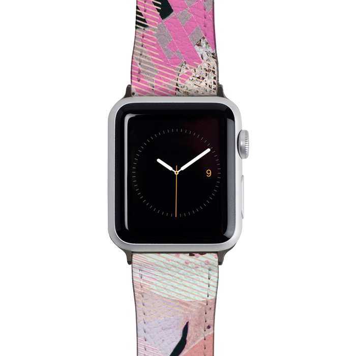 Watch 38mm / 40mm Strap PU leather Colorful abstract geometric Memphis art deco by Oana 