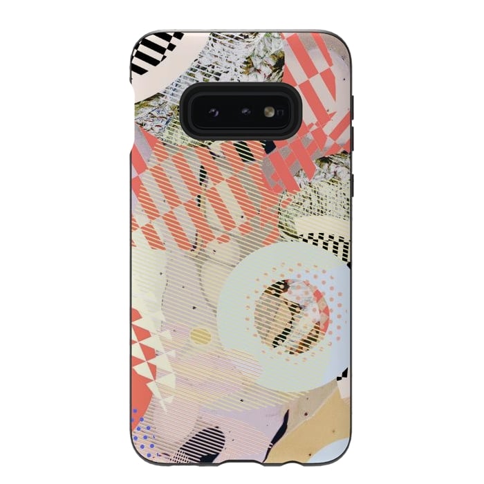 Galaxy S10e StrongFit Colorful abstract geometric Memphis art deco by Oana 