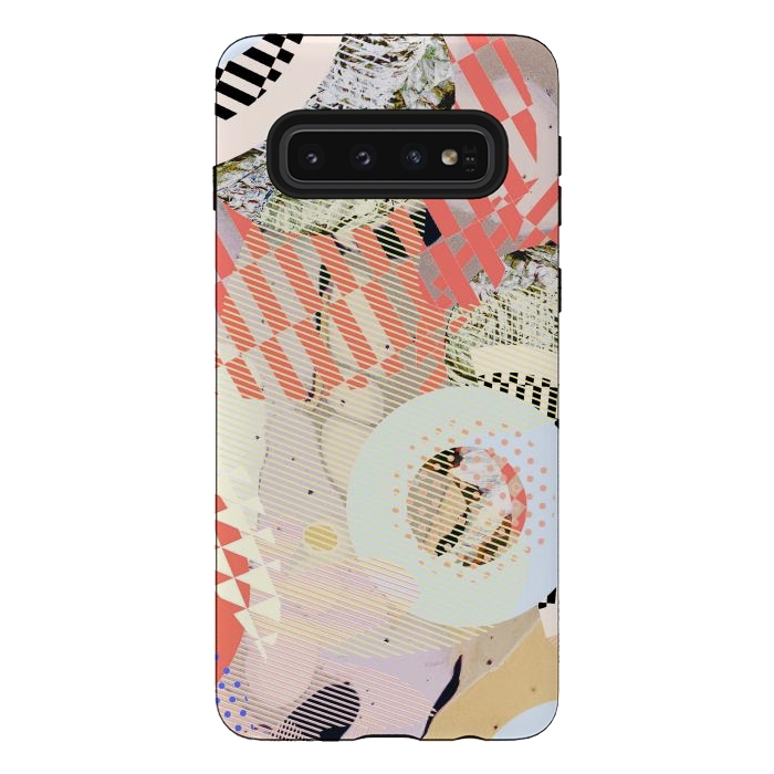 Galaxy S10 StrongFit Colorful abstract geometric Memphis art deco by Oana 