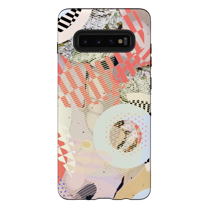Galaxy S10 plus StrongFit Colorful abstract geometric Memphis art deco by Oana 