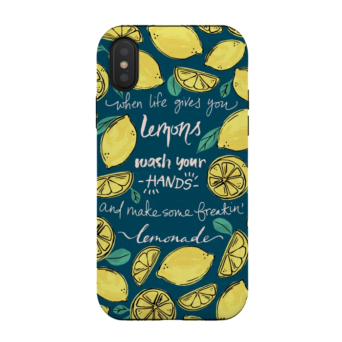 iPhone Xs / X StrongFit Wash Your Hands & Make Lemonade by Melissa Lee