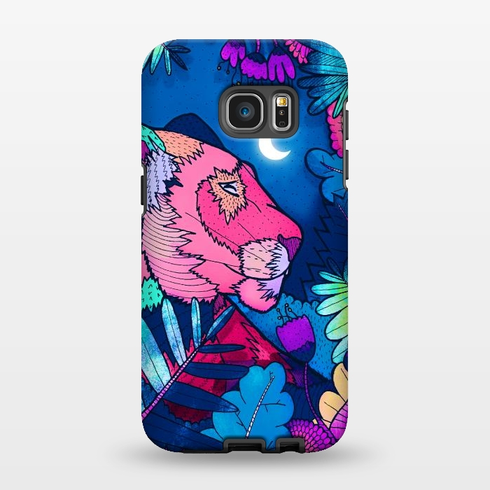 Galaxy S7 EDGE StrongFit The night lioness  by Steve Wade (Swade)