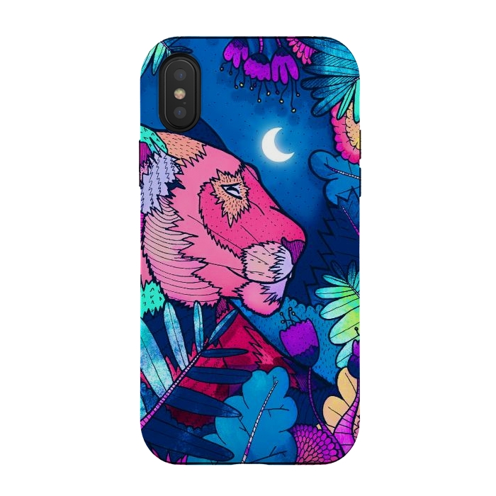 iPhone Xs / X StrongFit The night lioness  by Steve Wade (Swade)