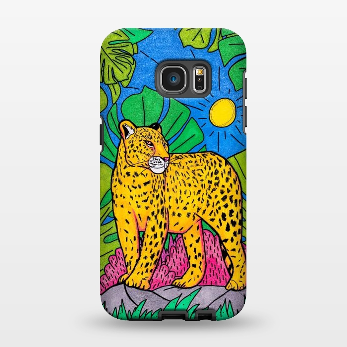 Galaxy S7 EDGE StrongFit Jungle leopard by Steve Wade (Swade)