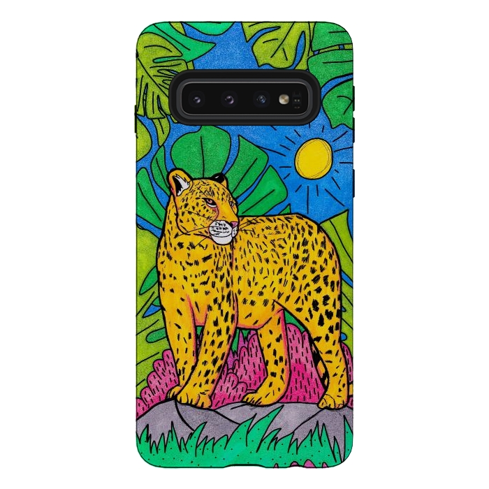 Galaxy S10 StrongFit Jungle leopard by Steve Wade (Swade)