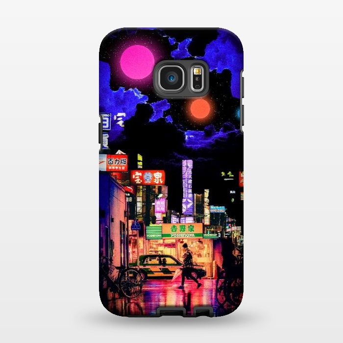 Galaxy S7 EDGE StrongFit Neon streets by Steve Wade (Swade)