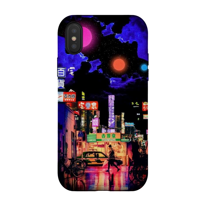 iPhone Xs / X StrongFit Neon streets by Steve Wade (Swade)