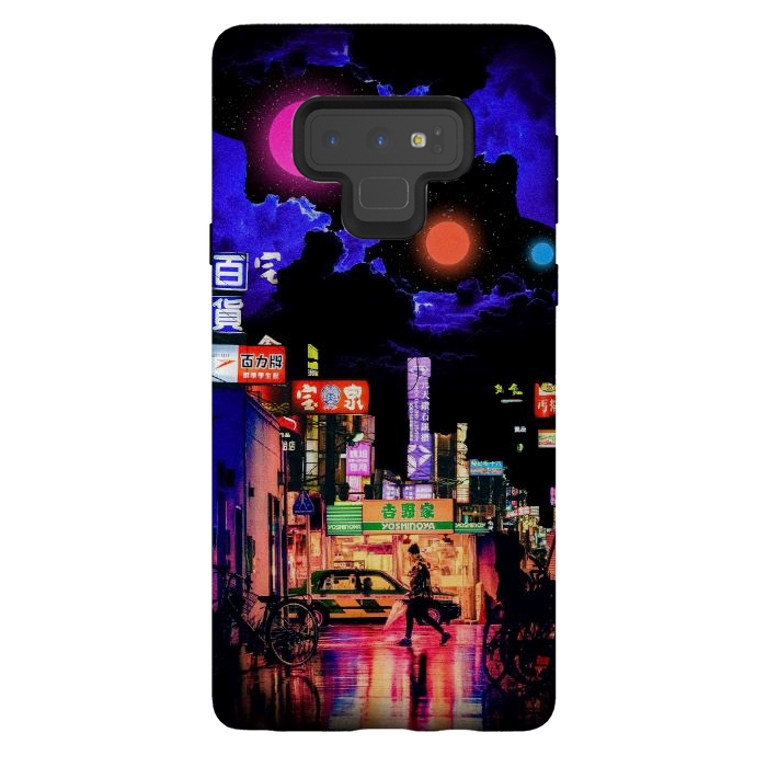 Galaxy Note 9 StrongFit Neon streets by Steve Wade (Swade)