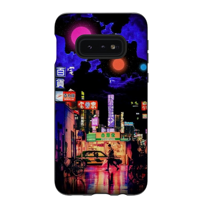 Galaxy S10e StrongFit Neon streets by Steve Wade (Swade)