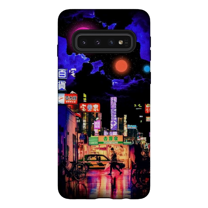 Galaxy S10 StrongFit Neon streets by Steve Wade (Swade)