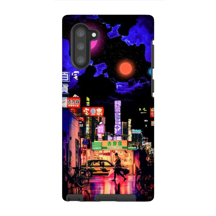 Galaxy Note 10 StrongFit Neon streets by Steve Wade (Swade)