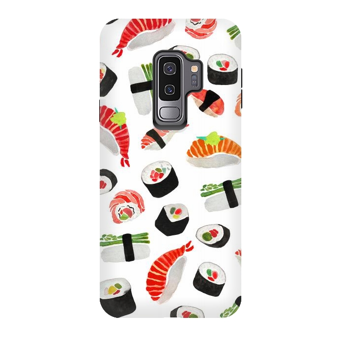 Galaxy S9 plus StrongFit Sushi Pattern by Amaya Brydon