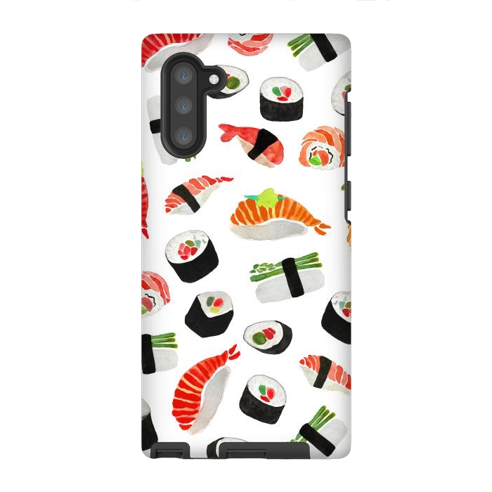 Galaxy Note 10 StrongFit Sushi Pattern by Amaya Brydon