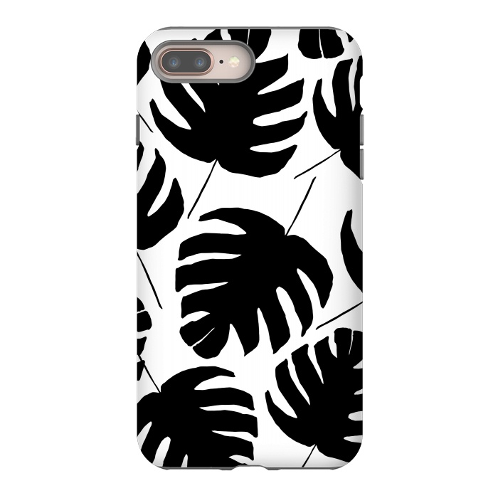 iPhone 7 plus StrongFit Black & White Monstera by Amaya Brydon