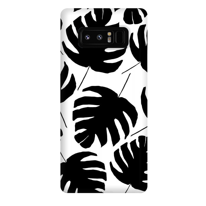 Galaxy Note 8 StrongFit Black & White Monstera by Amaya Brydon