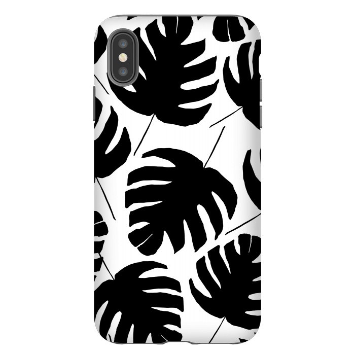 iPhone Xs Max StrongFit Black & White Monstera by Amaya Brydon