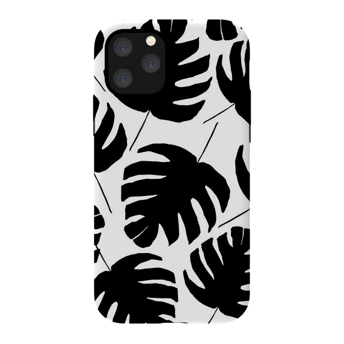 iPhone 11 Pro StrongFit Black & White Monstera by Amaya Brydon