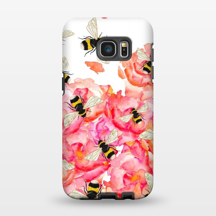 Galaxy S7 EDGE StrongFit Bee Blossoms by Amaya Brydon