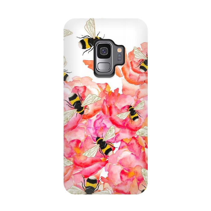 Galaxy S9 StrongFit Bee Blossoms by Amaya Brydon