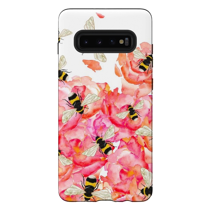 Galaxy S10 plus StrongFit Bee Blossoms by Amaya Brydon