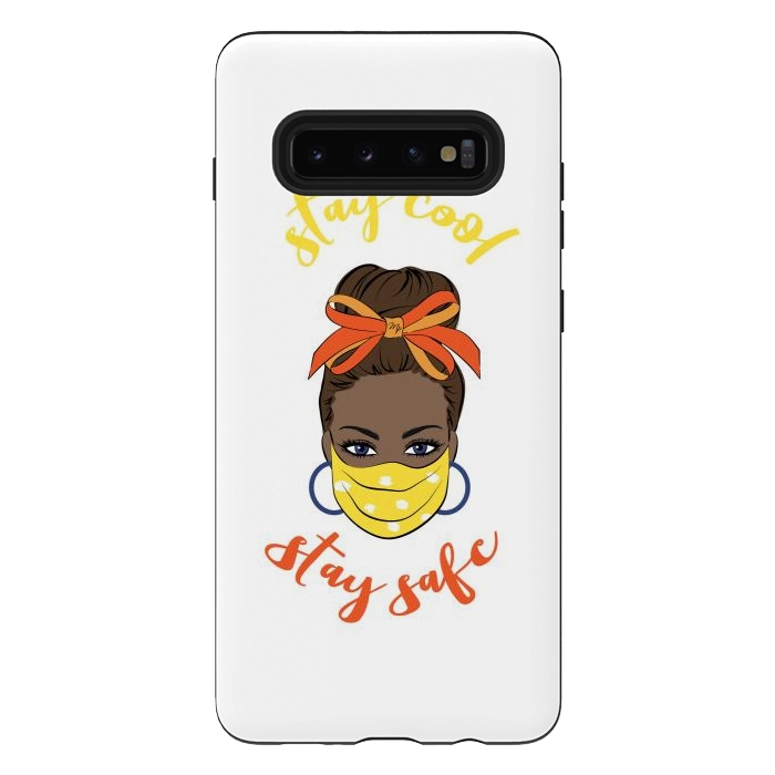 Galaxy S10 plus StrongFit Stay safe dark skin by Martina