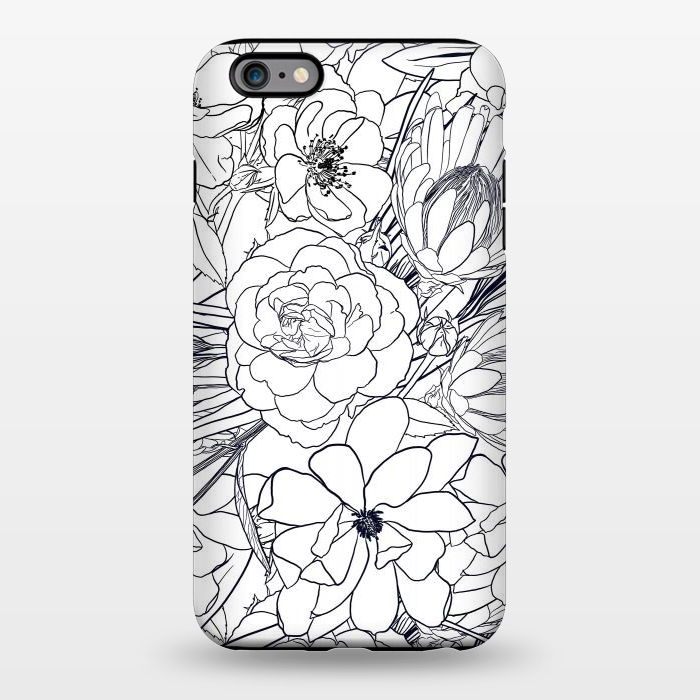 iPhone 6/6s plus StrongFit Modern Line Art Hand Drawn Floral Girly Design by InovArts