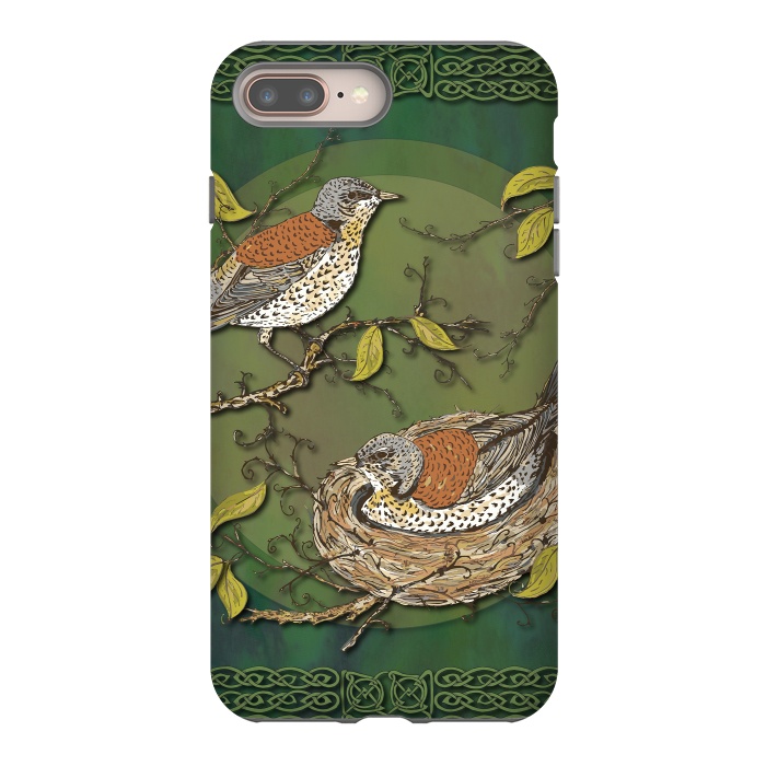 iPhone 7 plus StrongFit Nesting Birds Fieldfares by Lotti Brown
