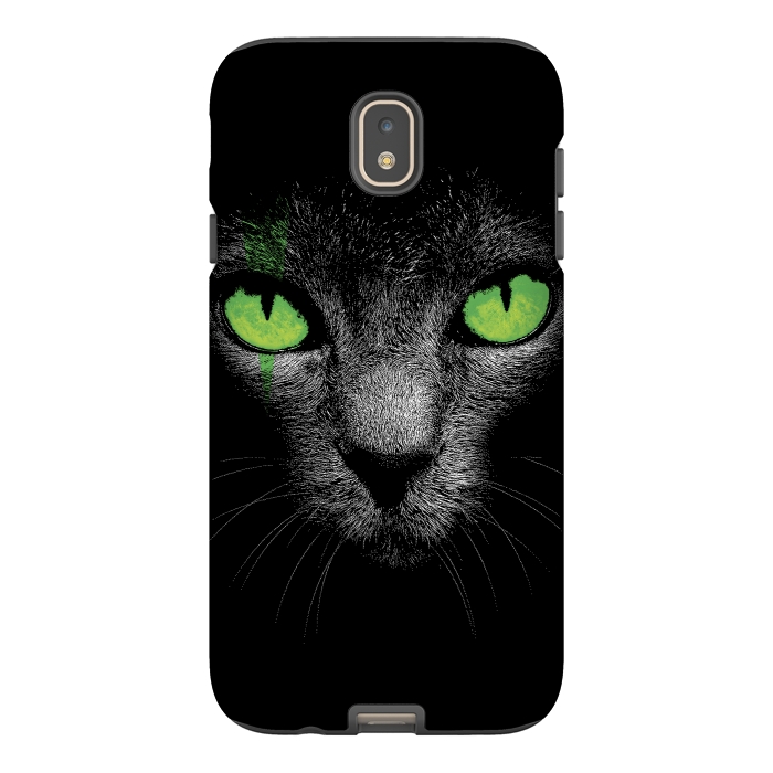 Galaxy J7 StrongFit Black Cat with Green Eyes by Sitchko