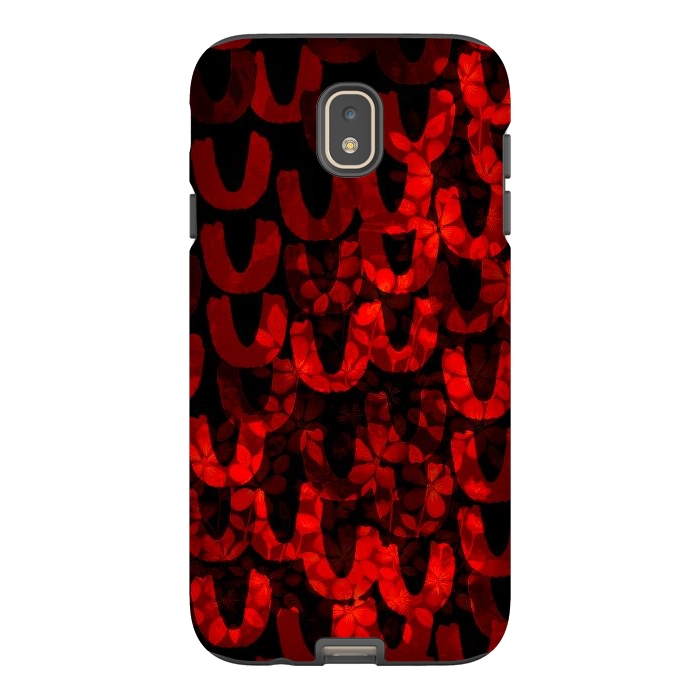 Galaxy J7 StrongFit Red and black patterns by Josie