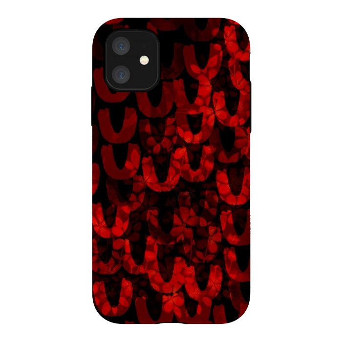 iPhone 11 StrongFit Red and black patterns by Josie