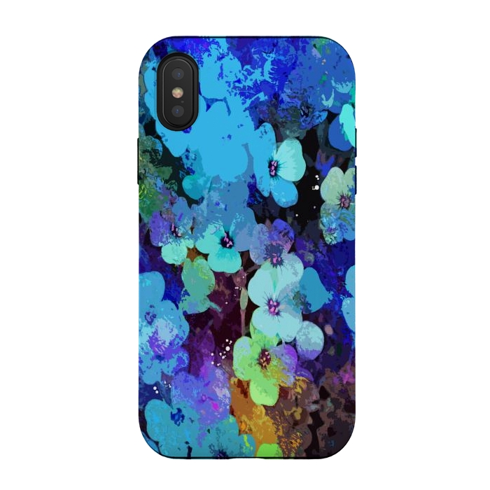 iPhone Xs / X StrongFit Blue floral art by Josie