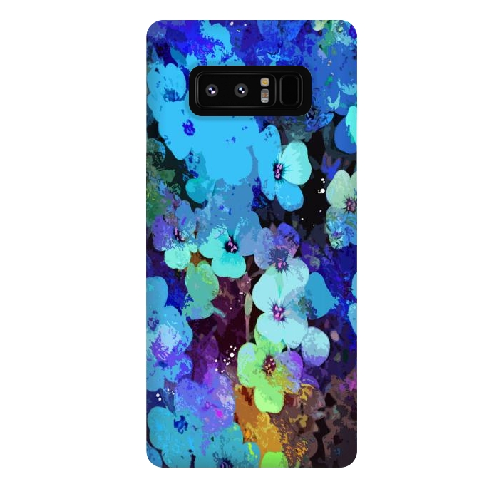 Galaxy Note 8 StrongFit Blue floral art by Josie