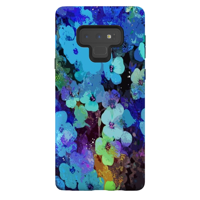 Galaxy Note 9 StrongFit Blue floral art by Josie
