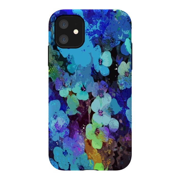 iPhone 11 StrongFit Blue floral art by Josie
