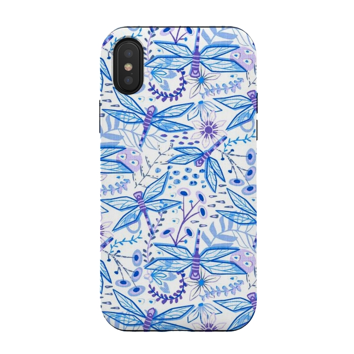 iPhone Xs / X StrongFit Dragonfly Blues  by Tigatiga
