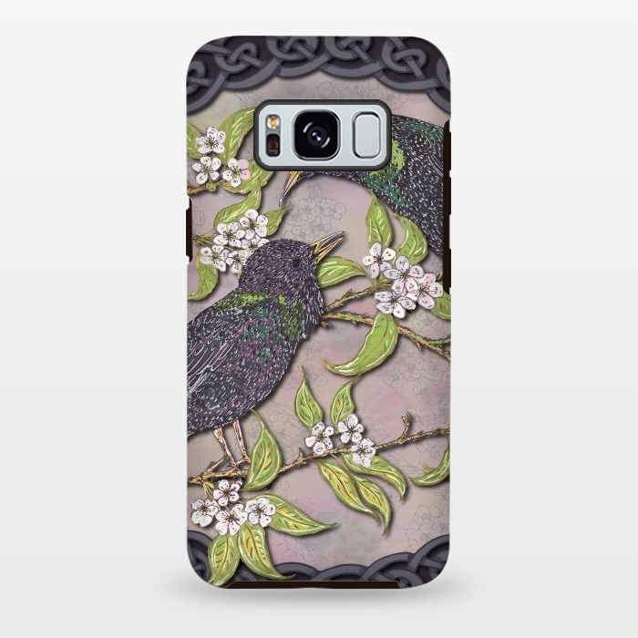 Galaxy S8 plus StrongFit Celtic Starlings in Blossom by Lotti Brown