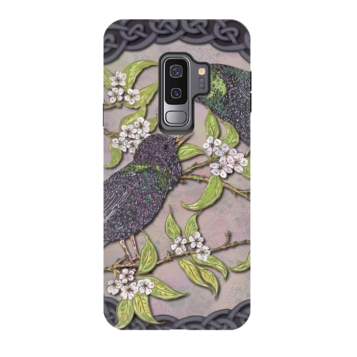 Galaxy S9 plus StrongFit Celtic Starlings in Blossom by Lotti Brown
