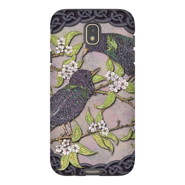 Galaxy J7 StrongFit Celtic Starlings in Blossom by Lotti Brown