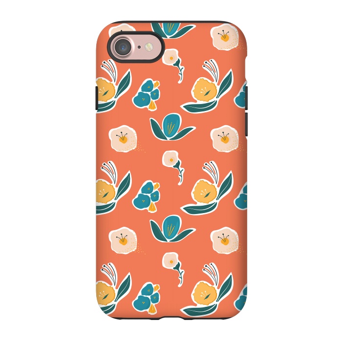 iPhone 7 StrongFit Coral Floral by Kimberly Senn | Senn & Sons