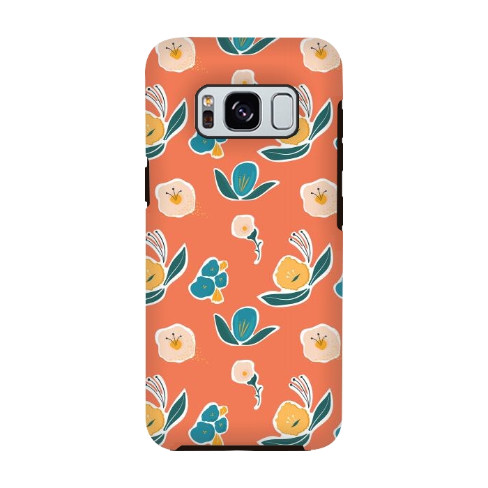 Galaxy S8 StrongFit Coral Floral by Kimberly Senn | Senn & Sons